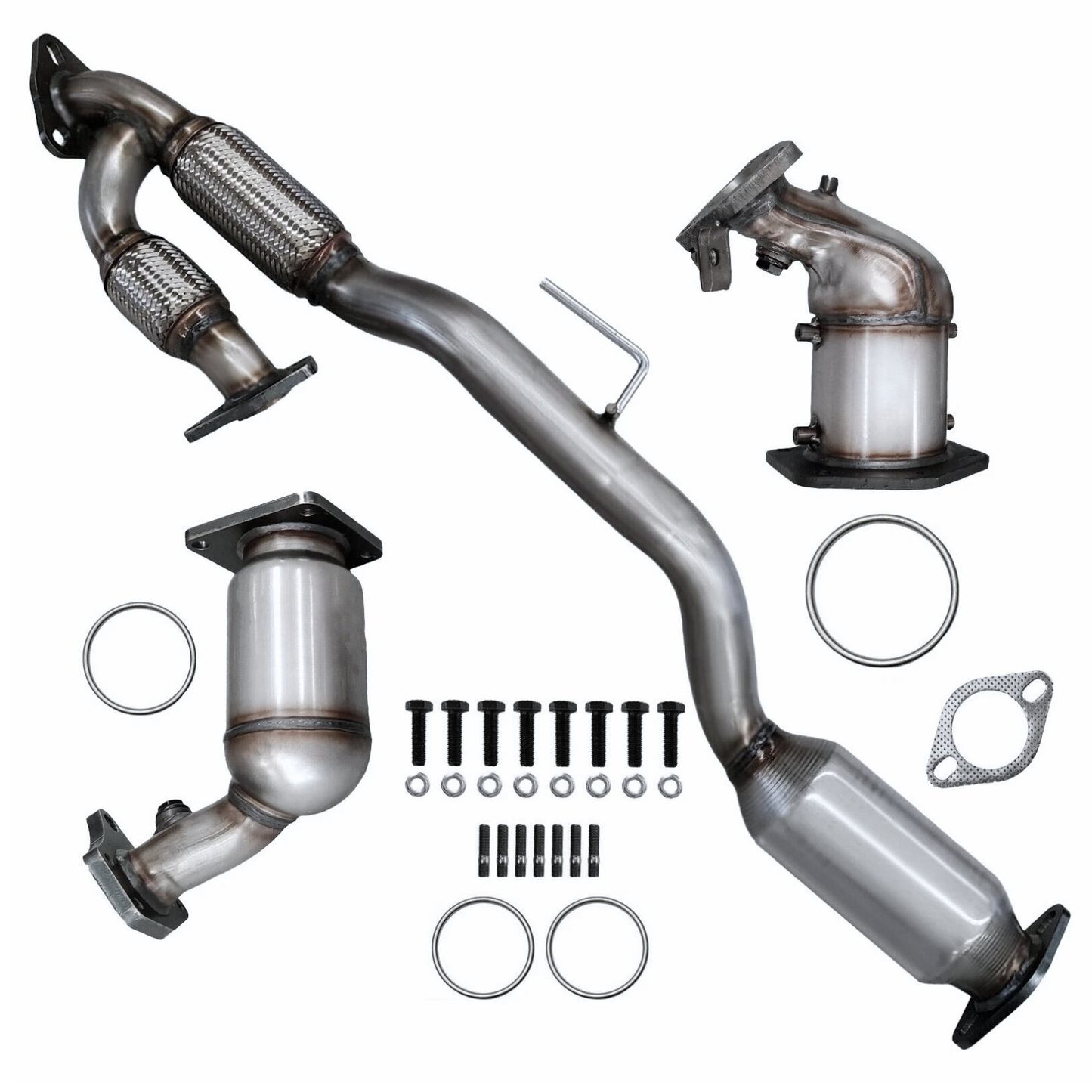 Fits 2007-2018 Nissan Altima 3.5L Catalytic Converter w/ Flex Pipe | All 3 Set