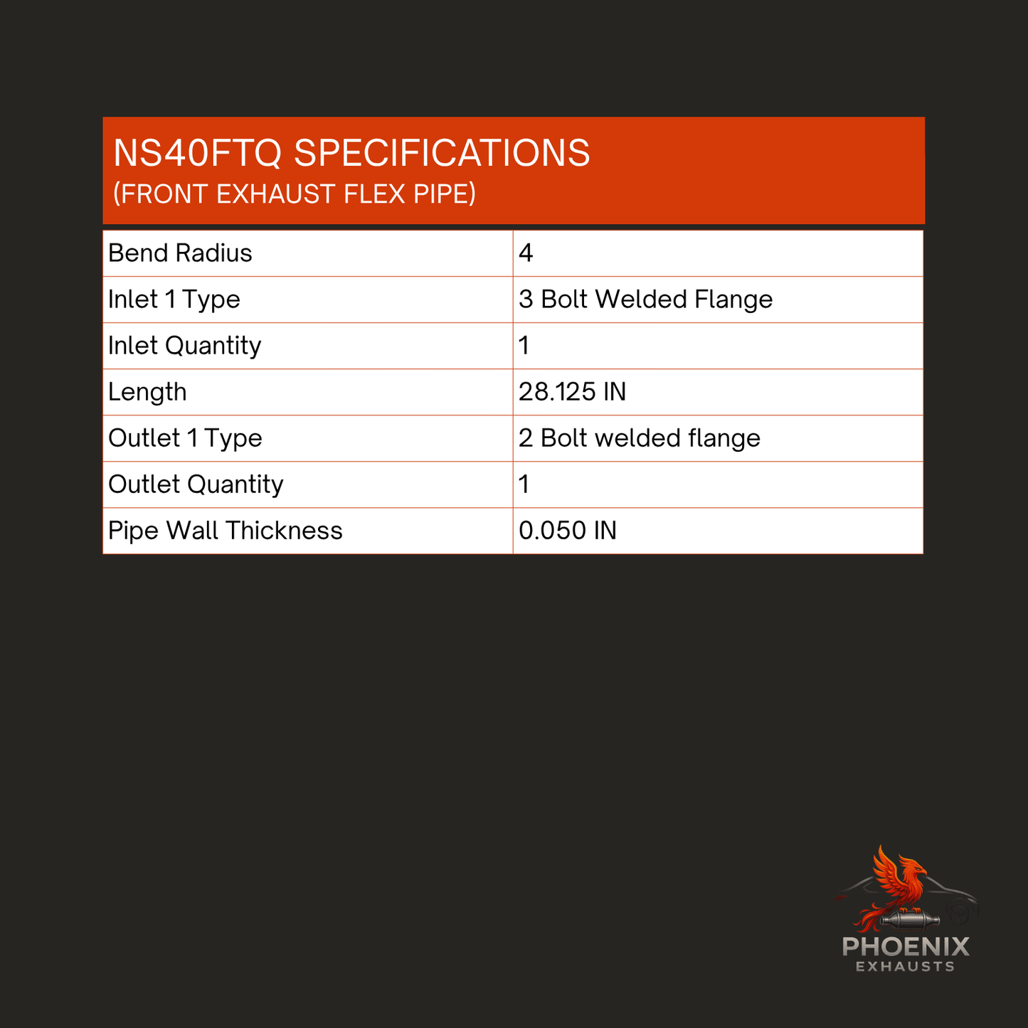 Fits 2014-2020 Nissan Rogue 2.5L Front Exhaust Flex Pipe | Front