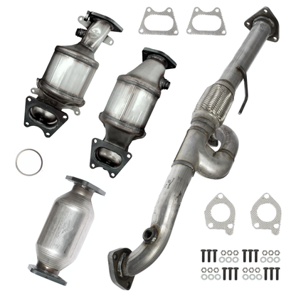 2005-2008 Honda Pilot 3.5L All 3 Catalytic Converter and Flex Pipe Set | Bank 1, Bank 2, Rear, Flex Pipe
