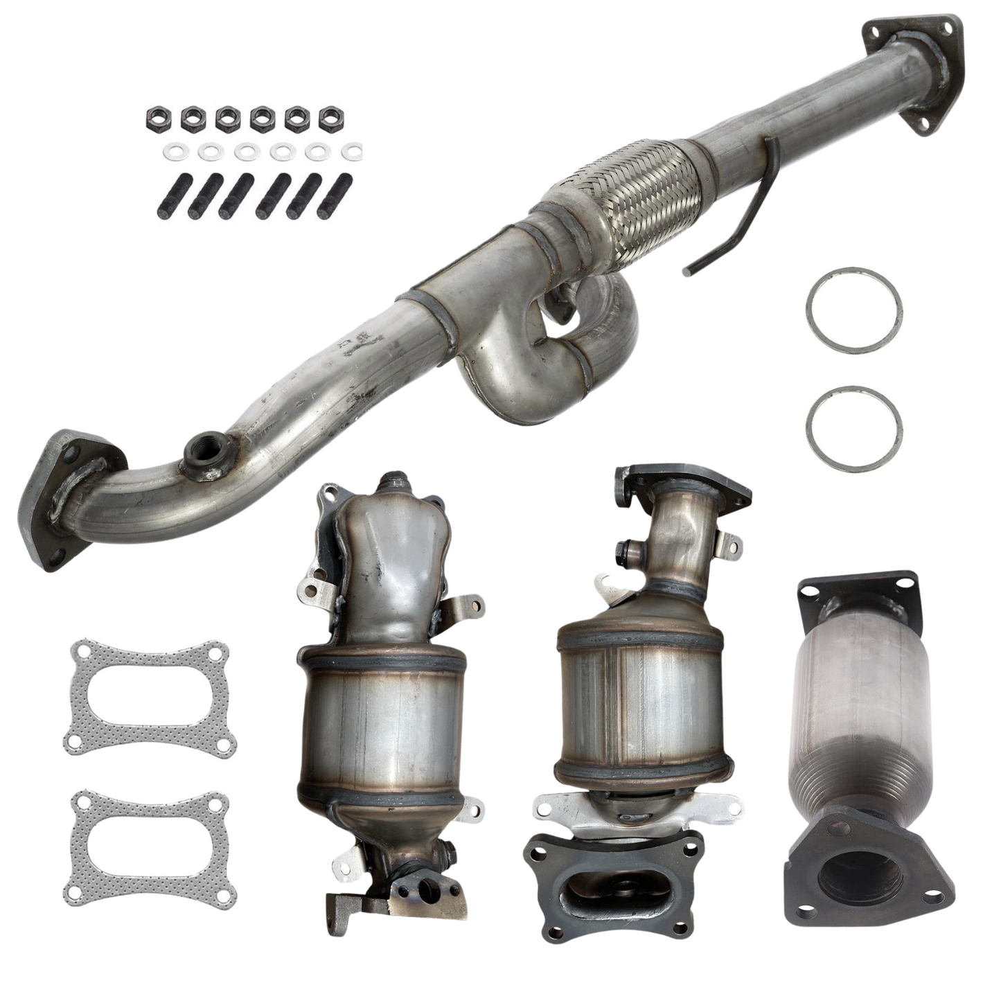 2009-2015 Honda Pilot 3.5L Direct Fit Catalytic Converter and Flex Y-pipe | All 4 Set (Bank 1, 2, Rear + Flex Y-pipe)